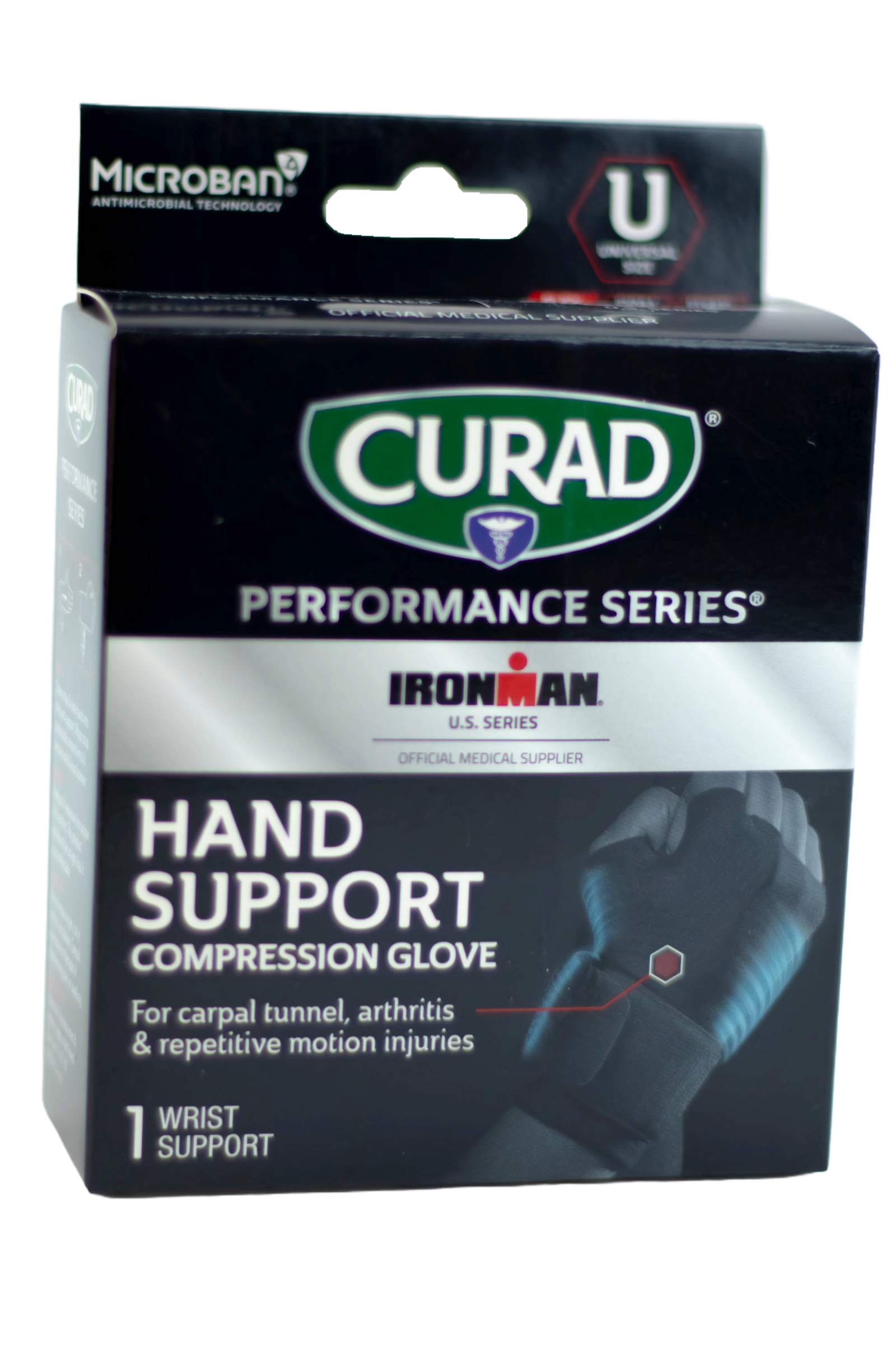 Guante de Compresión para Mano.  Para artritis carpal.   Un soporte. CURAD