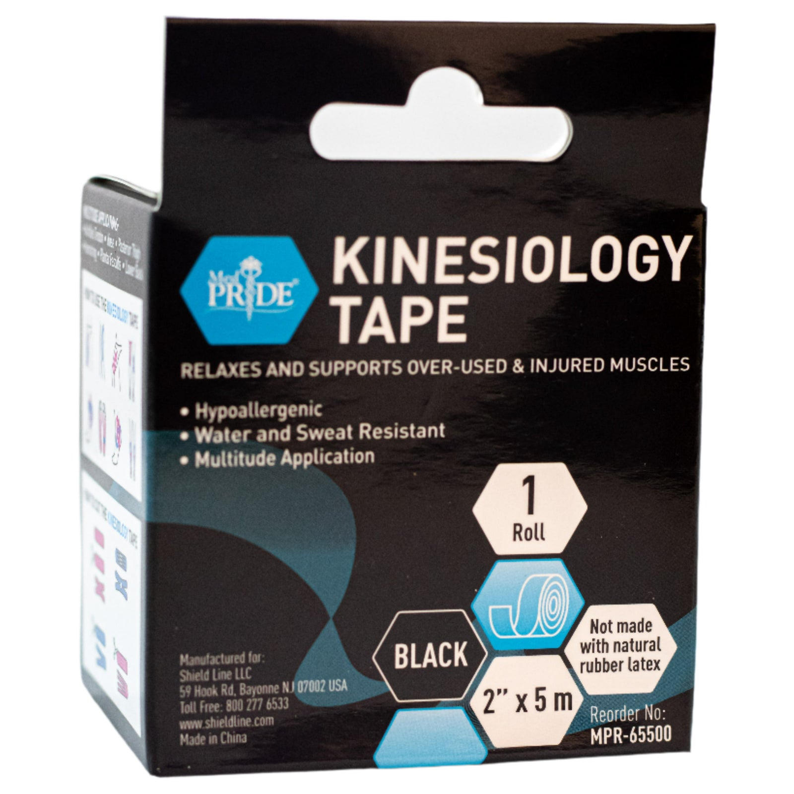 Cinta de Kinesiología 2 pulg x 5 m Negra