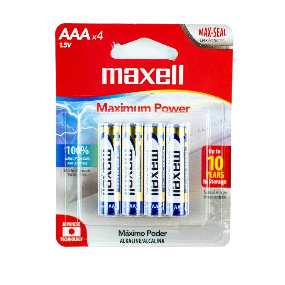 4pk Batería Alcalina AAA Maxell