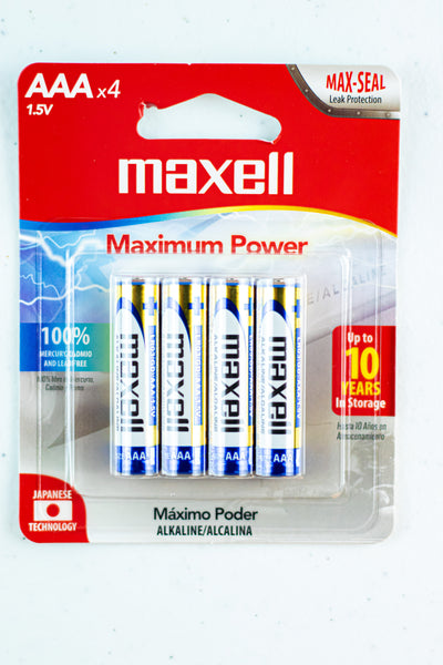 4pk Batería Alcalina AAA Maxell