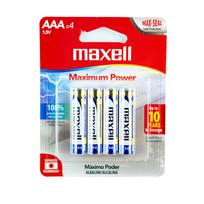 4pk Batería Alcalina AAA Maxell