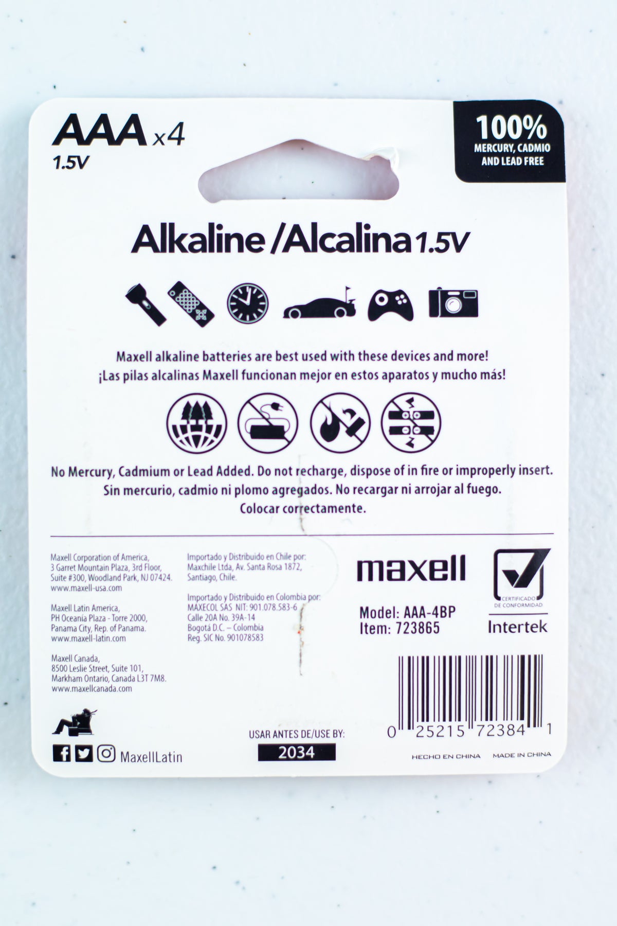 4pk Batería Alcalina AAA Maxell