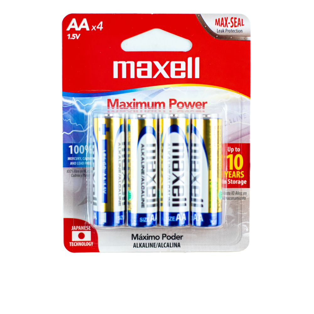 4pk Batería Alcalina AA Maxell