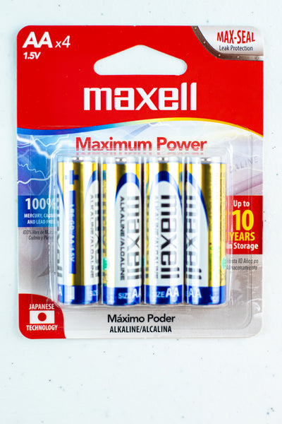 4pk Batería Alcalina AA Maxell