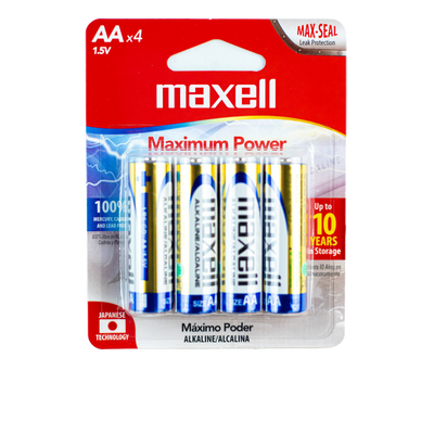 4pk Batería Alcalina AA Maxell