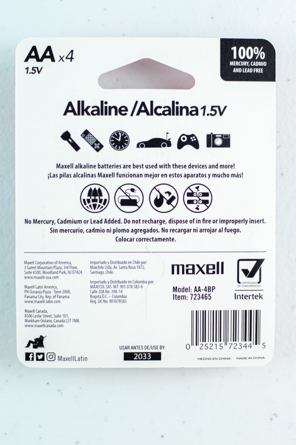 4pk Batería Alcalina AA Maxell