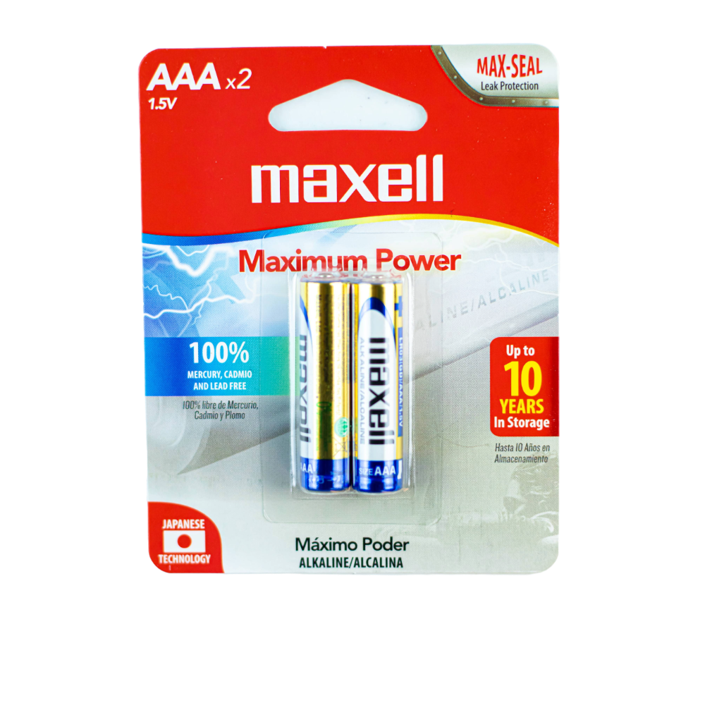 2pk Batería Alcalina AAA Maxell