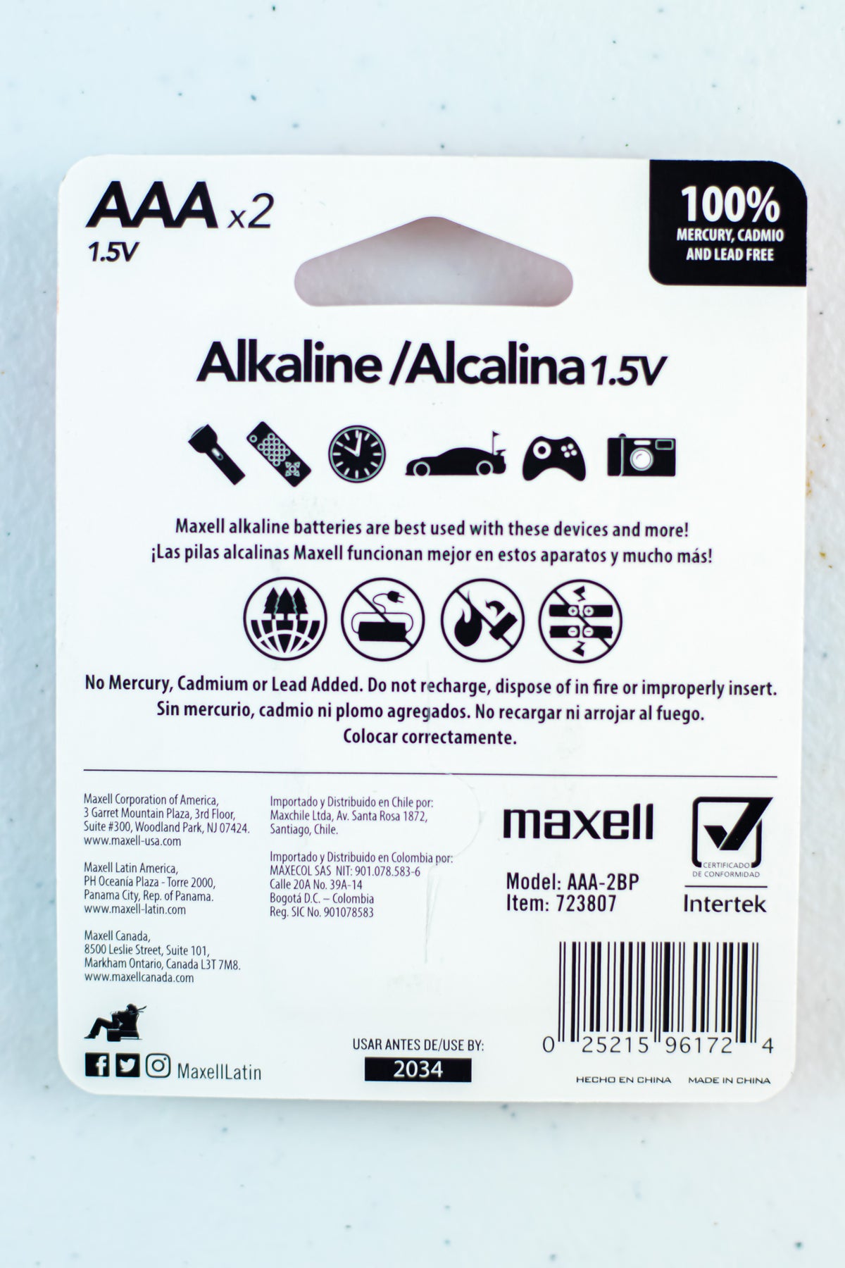 2pk Batería Alcalina AAA Maxell