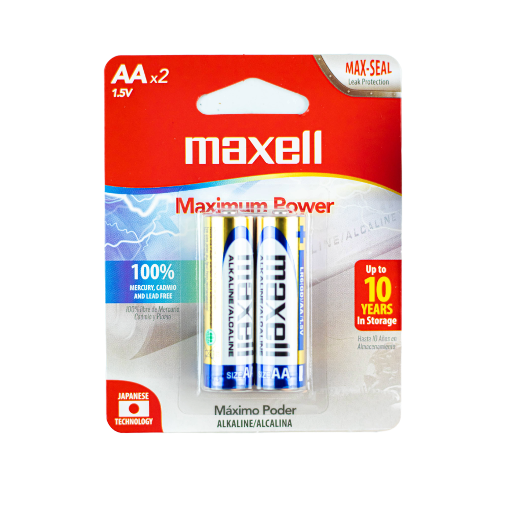 2pk Batería Alcalina AA Maxell