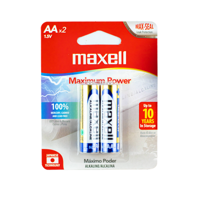 2pk Batería Alcalina AA Maxell