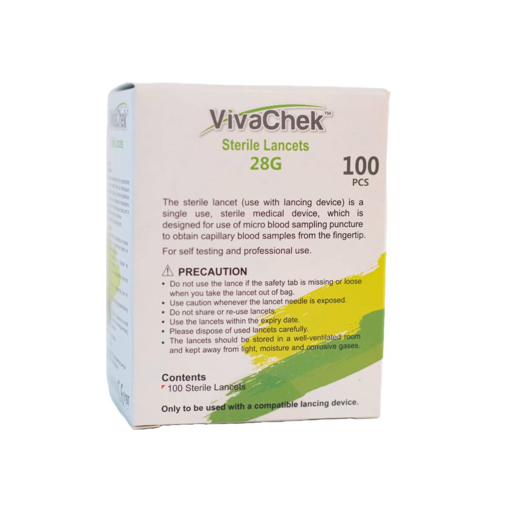 Lancetas 28 G Viva Check 100 unidades