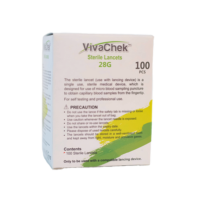 Lancetas 28 G Viva Check 100 unidades