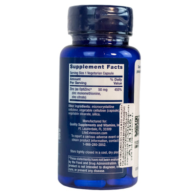 L Ext Vit Zinc 50 mg 90 cápsulas vegetales