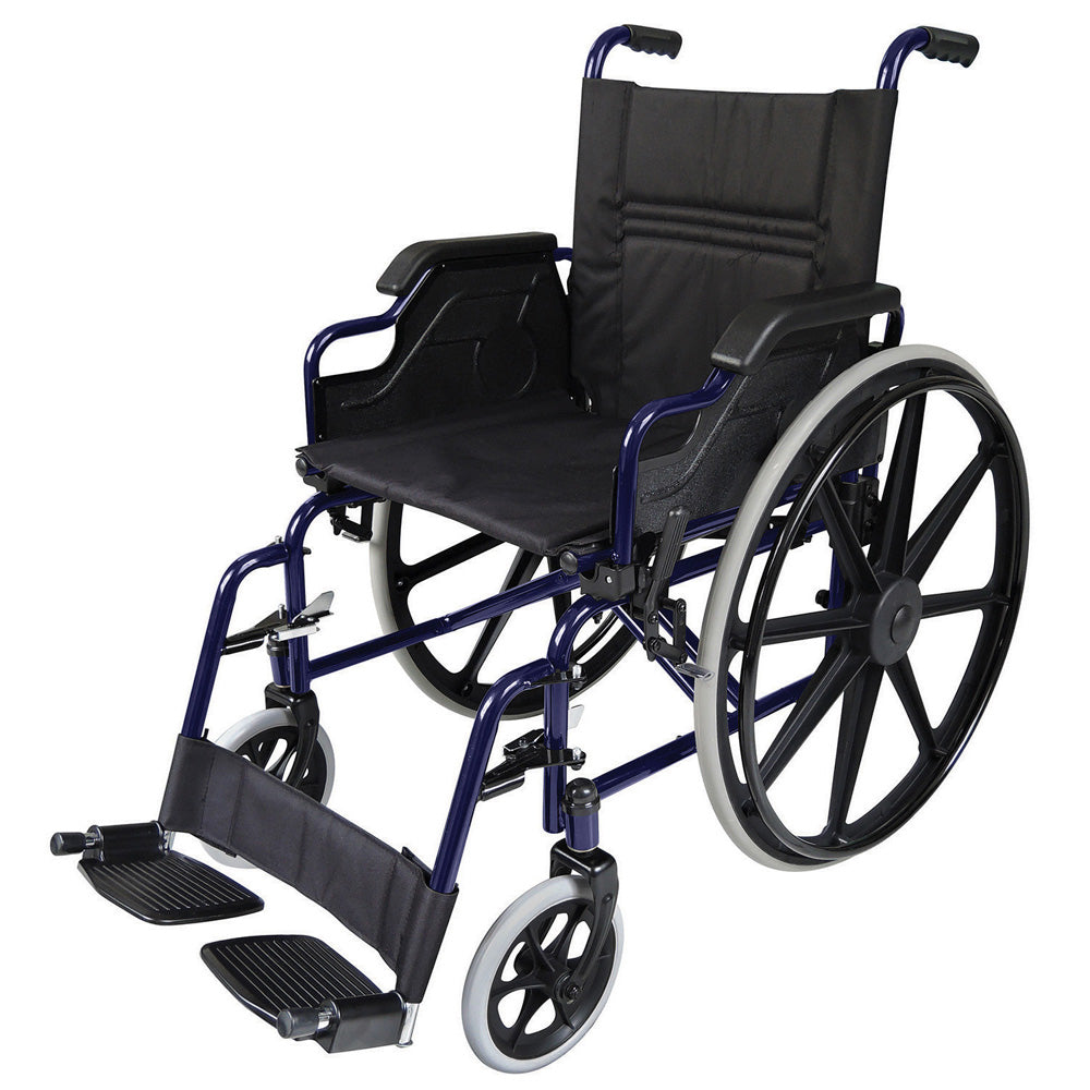 Silla de Ruedas Prime - Marco de Acero. Reposa Brazos Abatible y Reposa Pies Desmontable - Acero