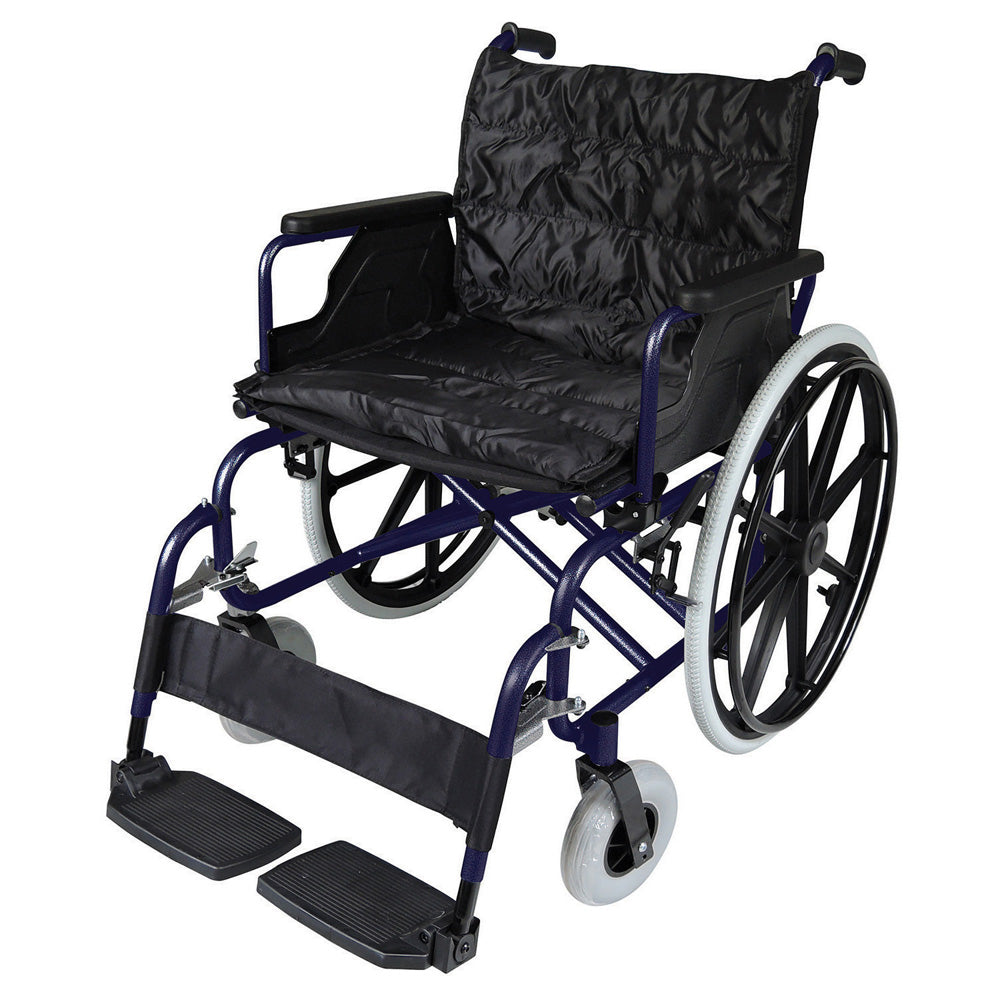 Silla de Ruedas Comfort Plus - Marco de Acero. Reposa Brazos Abatible y Reposa Pies Desmontable - Acero