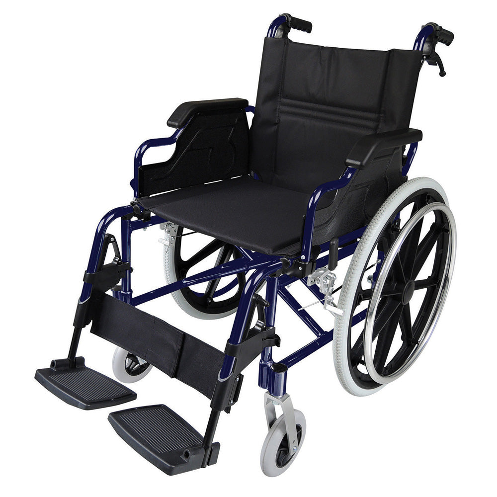 Silla de Ruedas Deluxe - Marco de Aluminio. Reposa Brazos Abatible y Reposa Pies Desmontable - Aluminio